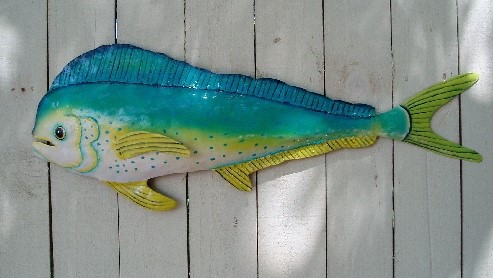 28" Metal Mahi Mahi Wall Art